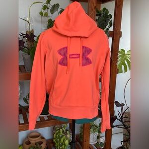 Pink and orange under armour hoodie